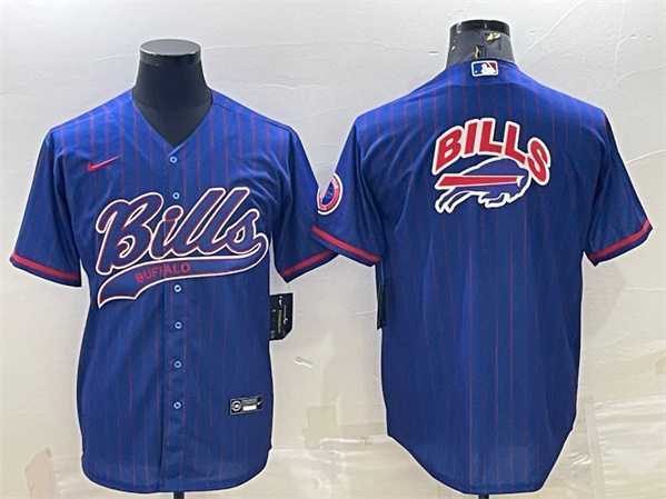 Men%27s Buffalo Bills Team Big Logo With Patch Cool Base Stitched Baseball Jersey->buffalo bills->NFL Jersey